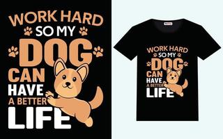 perro camiseta diseño gráfico vector y tipografía diseño