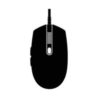 Gaming Mouse Silhouette. Black and White Icon Design Element on Isolated White Background vector