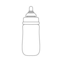 Baby Milk Bottle Outline Icon Illustration on Isolated White Background vector