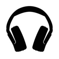 Gaming Headphone Silhouette. Black and White Icon Design Element on Isolated White Background vector