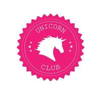 retro logo con unicornio vector