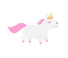 Vector flat cartoon unicorn