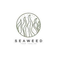 Seaweed vector logo icon illustration design.includes seafood,natural products,florist,ecology,wellness,spa.