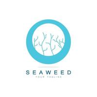 Seaweed vector logo icon illustration design.includes seafood,natural products,florist,ecology,wellness,spa.