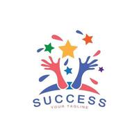 Abstract people success logo design.fun people,healthy people,sport,community people symbol vector illustration