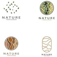 naturaleza vector logo. con árboles, ríos, mares, montañas, negocio emblemas, viaje insignias, ,ecológico salud,