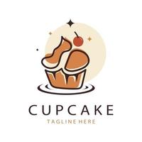 Cupcake Logo design vector illustration template. Cupcake bakery icon.cake store,caker shop ,vector