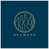 Seaweed vector logo icon illustration design.includes seafood,natural products,florist,ecology,wellness,spa.