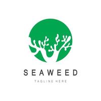 Seaweed vector logo icon illustration design.includes seafood,natural products,florist,ecology,wellness,spa.