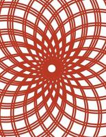 Mandala red Abstract vector white Background