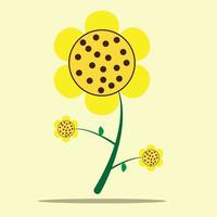 Flat Vector Sunflower Illustration Design