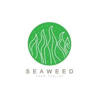 Seaweed vector logo icon illustration design.includes seafood,natural products,florist,ecology,wellness,spa.