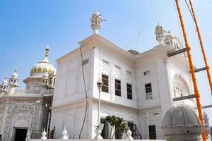 View of details of architecture inside Golden Temple Harmandir Sahib in Amritsar, Punjab, India, Famous indian sikh landmark, Golden Temple, the main sanctuary of Sikhs in Amritsar, India photo