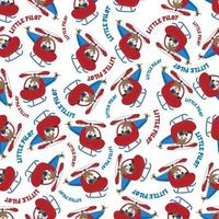 Seamless pattern of cute little pilot, For fabric textile, nursery, baby clothes, background, textile, wrapping paper and other decoration. vector