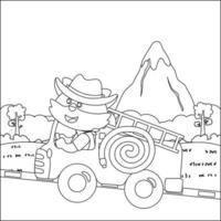 Fire rescue team with funny firefighter, vector cartoon, Cartoon isolated vector illustration, Creative vector Childish design for kids activity colouring book or page.