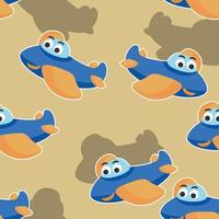 Seamless pattern vector of cute little airplane cartoon hand drawn vector illustration. For fabric textile, nursery, baby clothes, background, textile, wrapping paper and other decoration.