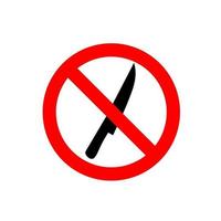a sign prohibiting the carrying of sharp weapons vector