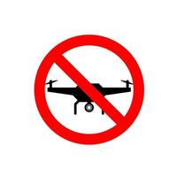 No drone zone sign. Flights with drone prohibited .icon vector drone