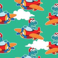 Seamless pattern of cute little pilot, For fabric textile, nursery, baby clothes, background, textile, wrapping paper and other decoration. vector