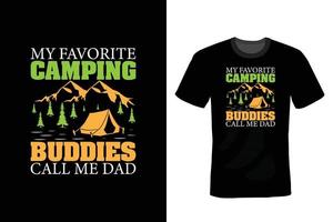 diseño de camiseta de camping, vintage, tipografía vector