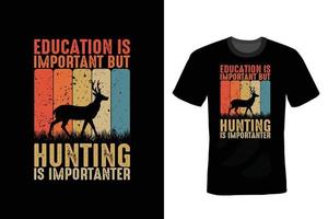 diseño de camisetas de caza, vintage, tipografía vector