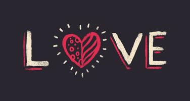 Hand lettering for Valentine's Day. Love word hand lettering vector