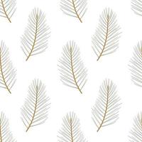 Pine, coniferous branches are beautifully arranged in a seamless pattern. Winter festival background. Fancy wallpaper. Fir tree branch backdrop vector