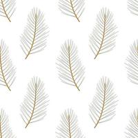 Pine, coniferous branches are beautifully arranged in a seamless pattern. Winter festival background. Fancy wallpaper. Fir tree branch backdrop vector