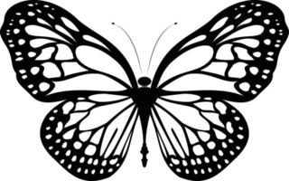 digital dibujo de un mariposa con negro alas vector