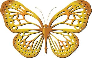 Digital drawing of a butterfly with golden wings vector