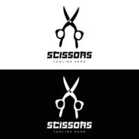 Scissors Logo, Cutting Tools Vector, Barbershop Razor Scissors Simple Design, Illustration Template Icon vector