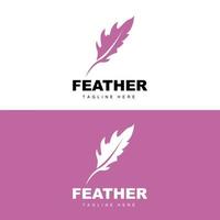 Feather Logo, Abstract Simple Feather Design, Wing Feather Vector, Pencil Stationery, Simple Icon vector