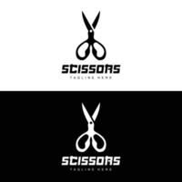 Scissors Logo, Cutting Tools Vector, Barbershop Razor Scissors Simple Design, Illustration Template Icon vector