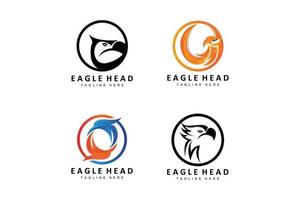 Eagle Head Logo Design, Flying Feather Animal Wings Vector, Product Brand Icon Illustration vector