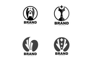 Trophy Logo Design, Award Winner Championship Trophy Vector, Success Brand vector