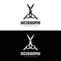 Scissors Logo, Cutting Tools Vector, Barbershop Razor Scissors Simple Design, Illustration Template Icon vector