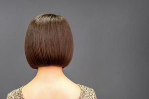 Back view of female bob hair photo