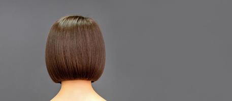 Back view of female bob hair photo