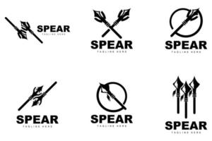 Spear Logo, Long Range Throwing Weapon Target Icon Design, Product And Company Brand Icon Illustration vector