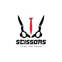 Scissors Logo, Cutting Tools Vector, Barbershop Razor Scissors Simple Design, Illustration Template Icon vector