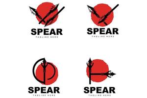 Spear Logo, Long Range Throwing Weapon Target Icon Design, Product And Company Brand Icon Illustration vector