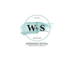 Initial WS Letter Beauty vector initial logo, handwriting logo of initial signature, wedding, fashion, jewerly, boutique, floral and botanical with creative template for any company or business.
