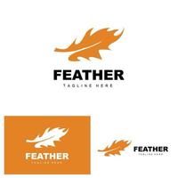 Feather Logo, Abstract Simple Feather Design, Wing Feather Vector, Pencil Stationery, Simple Icon vector