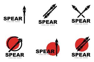 Spear Logo, Long Range Throwing Weapon Target Icon Design, Product And Company Brand Icon Illustration vector