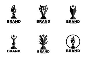 diseño del logotipo del trofeo, vector de trofeo del campeonato ganador del premio, marca de éxito