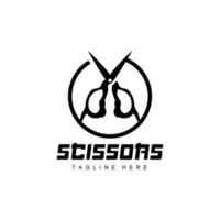 Scissors Logo, Cutting Tools Vector, Barbershop Razor Scissors Simple Design, Illustration Template Icon vector