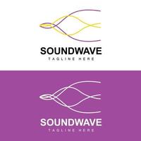 logotipo de onda de sonido y plantilla de icono de vector de tono de sonido producto de marca de música