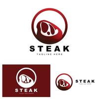 Beef Logo, Meat Steak Vector, Grill Cuisine Design, Steak Restaurant Brand Template Icon vector