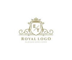 Initial EY Letter Luxurious Brand Logo Template, for Restaurant, Royalty, Boutique, Cafe, Hotel, Heraldic, Jewelry, Fashion and other vector illustration.