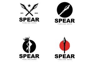 Spear Logo, Long Range Throwing Weapon Target Icon Design, Product And Company Brand Icon Illustration vector